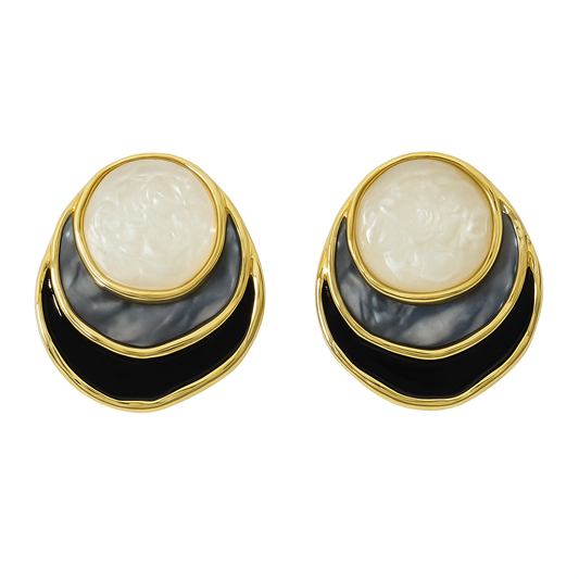 Boucles d'oreilles créoles océaniques superposées