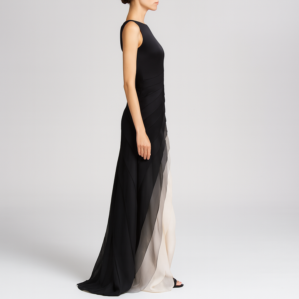 Robe de Soirée Sans manches superposé pour femme | Maxi