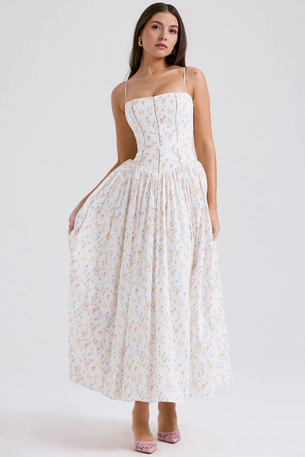 VIOLETTA - Robe Midi Posy