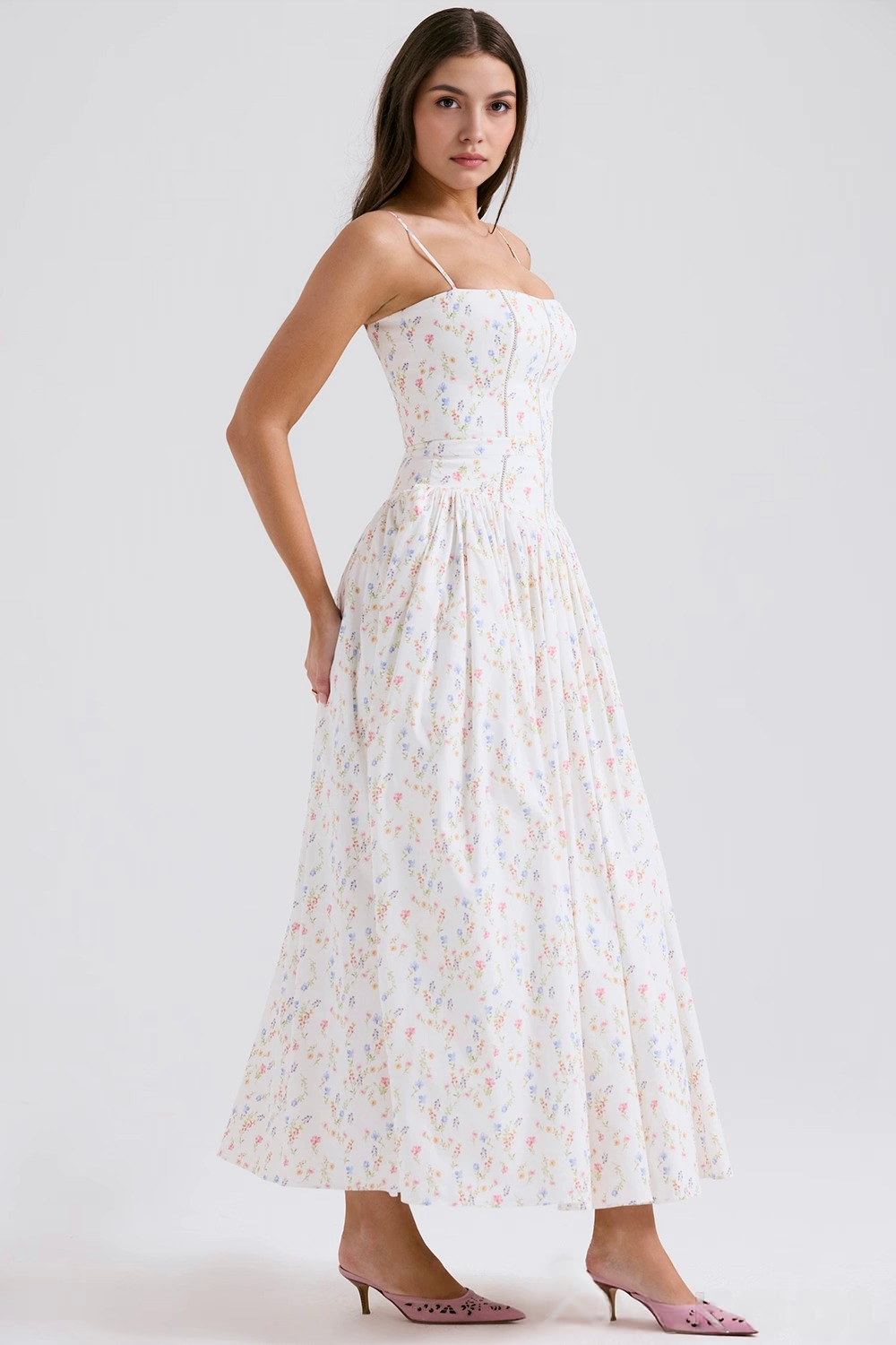 VIOLETTA - Robe Midi Posy