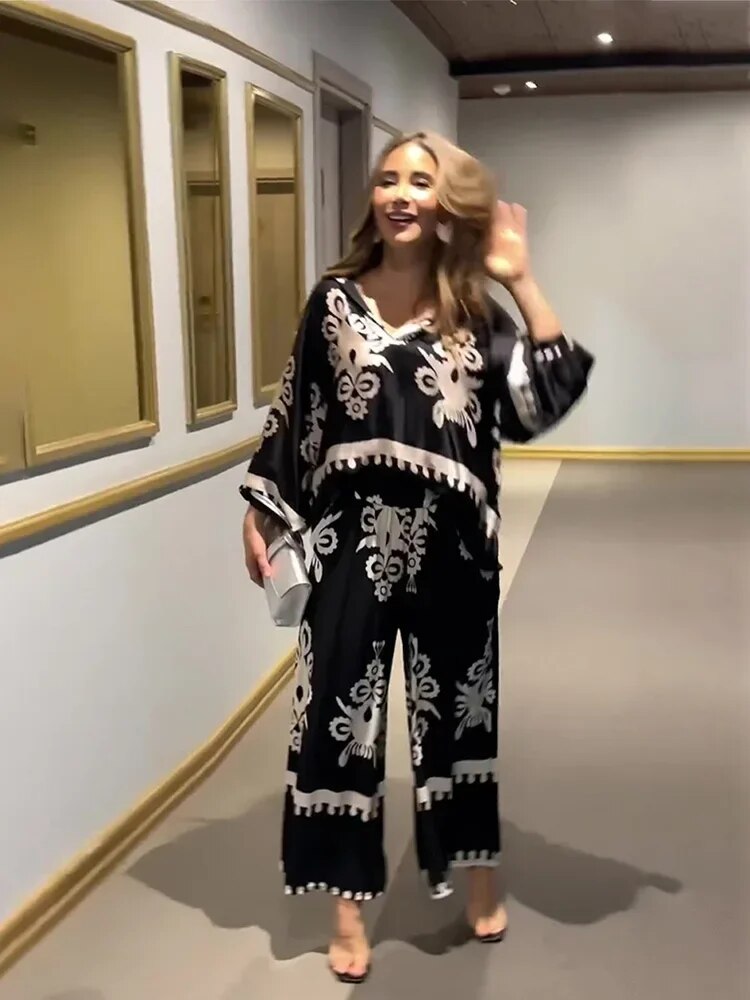 MILANI – ENSEMBLE PANTALONS À IMPRIMÉ IRRÉGULIER