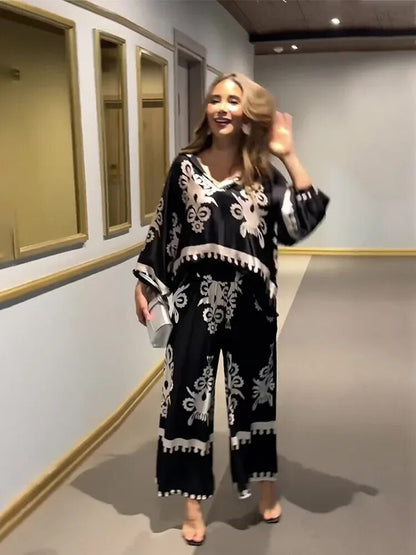 MILANI – ENSEMBLE PANTALONS À IMPRIMÉ IRRÉGULIER