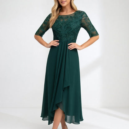 Robe midi en dentelle - Élégance intemporelle pour femme