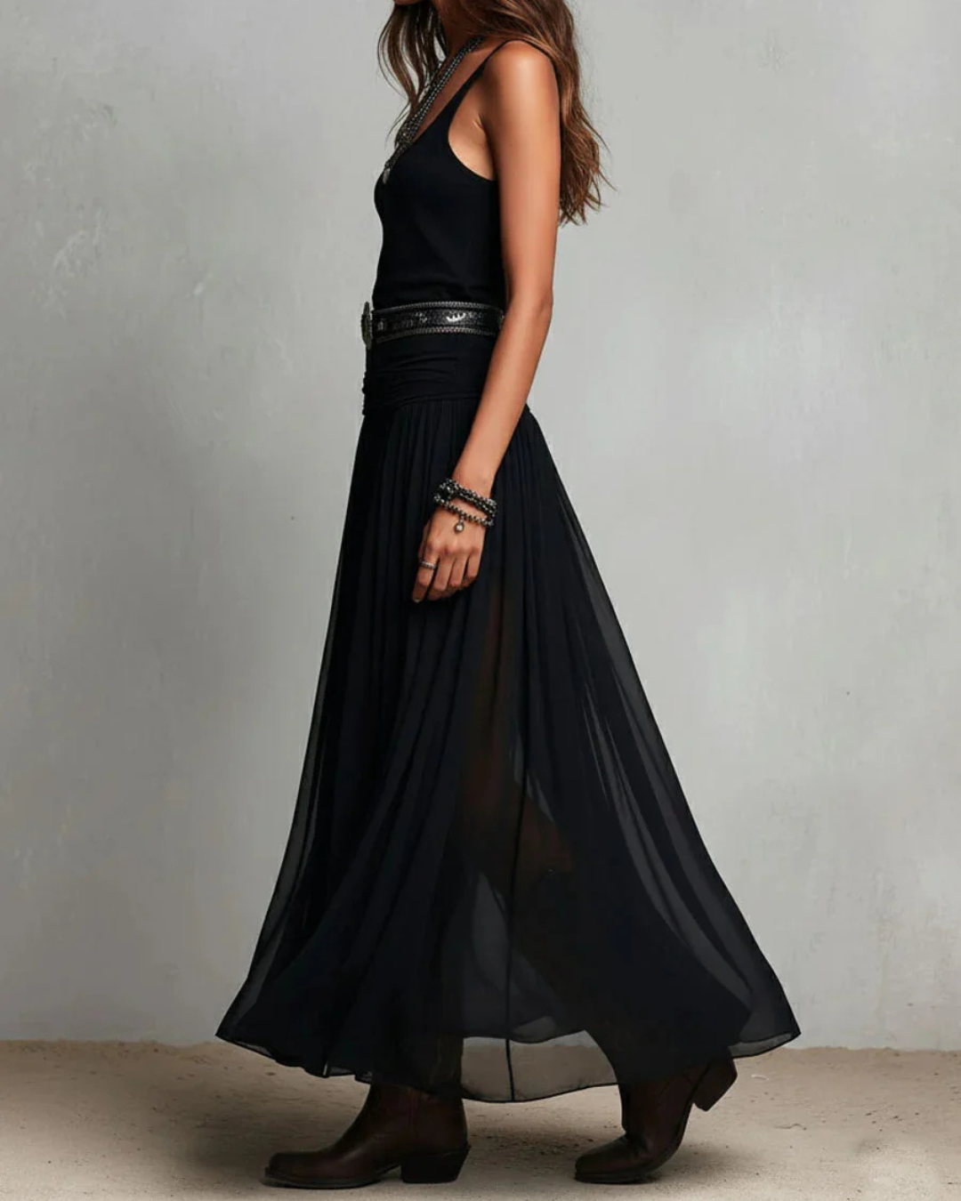 ENSEMBLE EUPHORIE - Robe Élégante à Double Couche