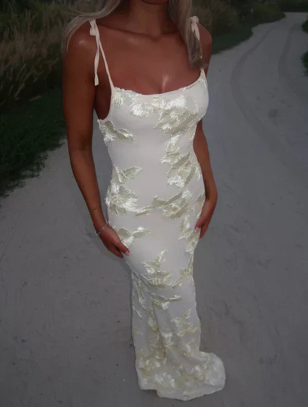 LILY - Robe Maxi Fleurie avec Bretelles Ajustables