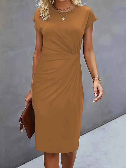 Reilly - Robe midi pour femmes avec détail de nœud à l'avant