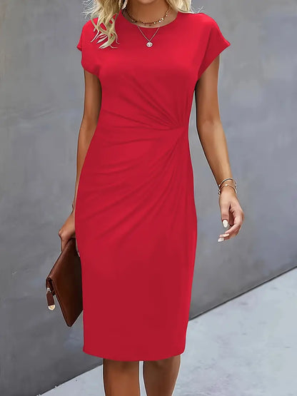 Reilly - Robe midi pour femmes avec détail de nœud à l'avant
