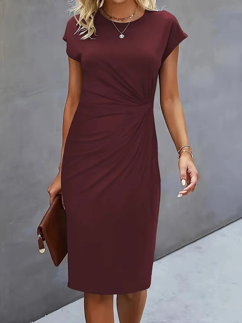 Reilly - Robe midi pour femmes avec détail de nœud à l'avant