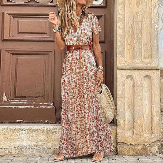 Lennon - Robe longue plissée d'Ibiza