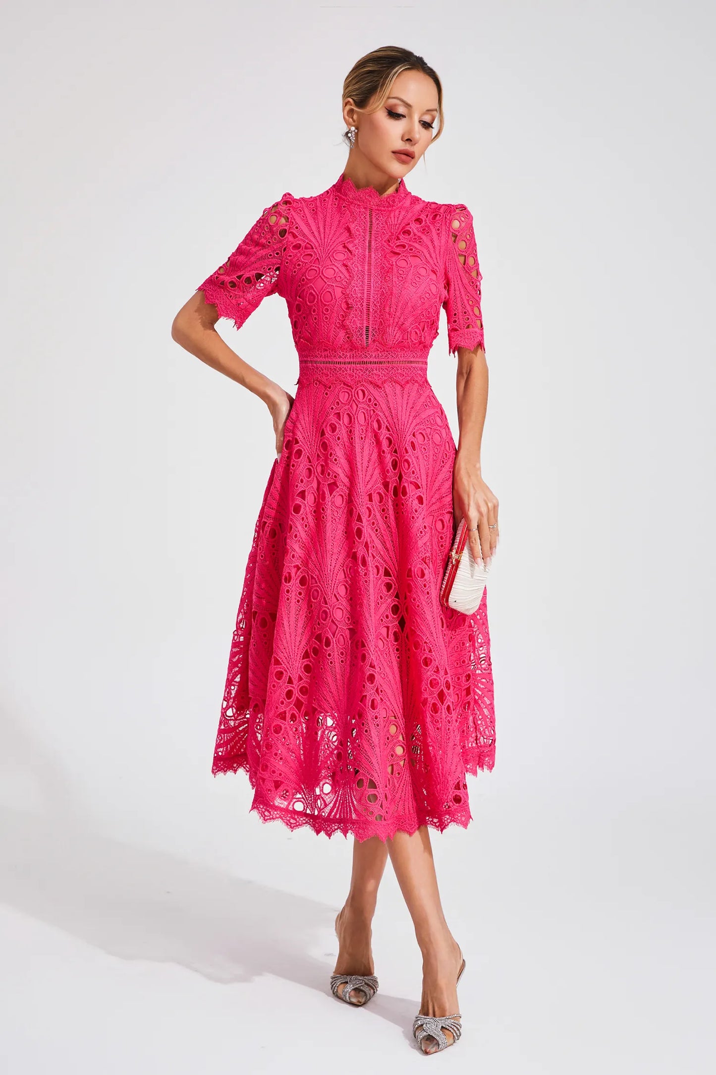 Hallie | Robe Midi en Dentelle