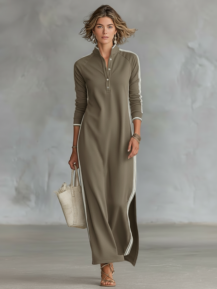 Elara | Robe Maxi Sweatshirt Minimaliste