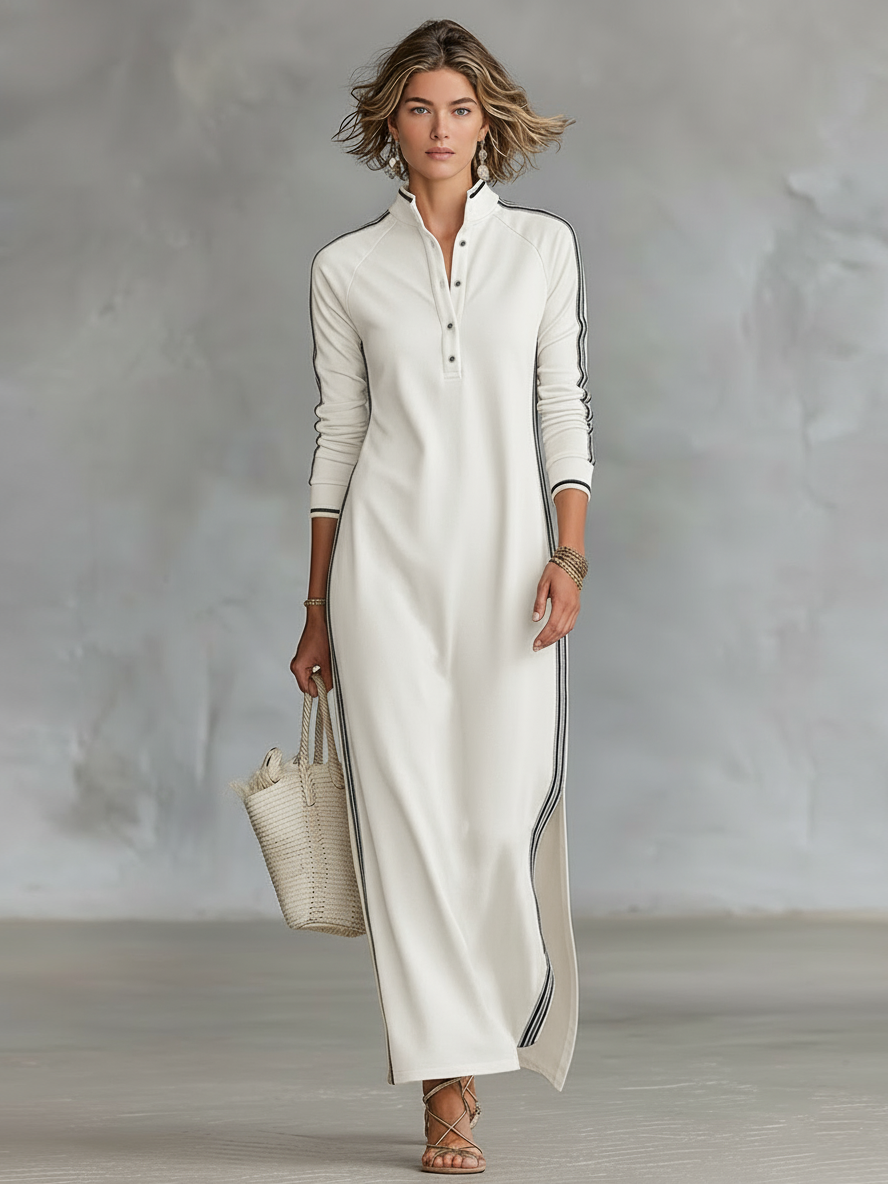 Elara | Robe Maxi Sweatshirt Minimaliste