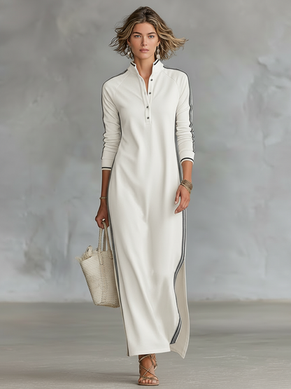 Elara | Robe Maxi Sweatshirt Minimaliste