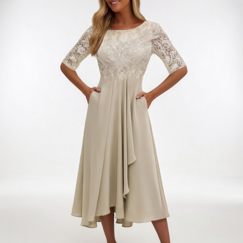 Robe midi en dentelle - Élégance intemporelle pour femme