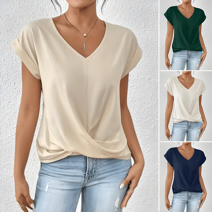 Maia – Haut V-Neck à Devant Torsadé