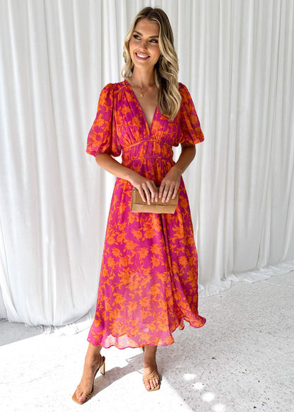 Kathy - Robe maxi élégante avec décolleté en V