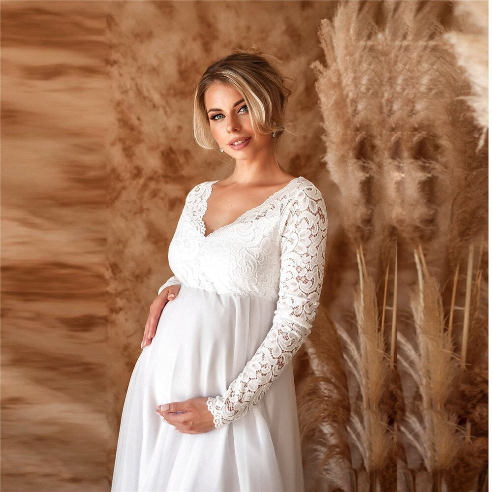 Ilaria - Robe longue de grossesse en dentelle