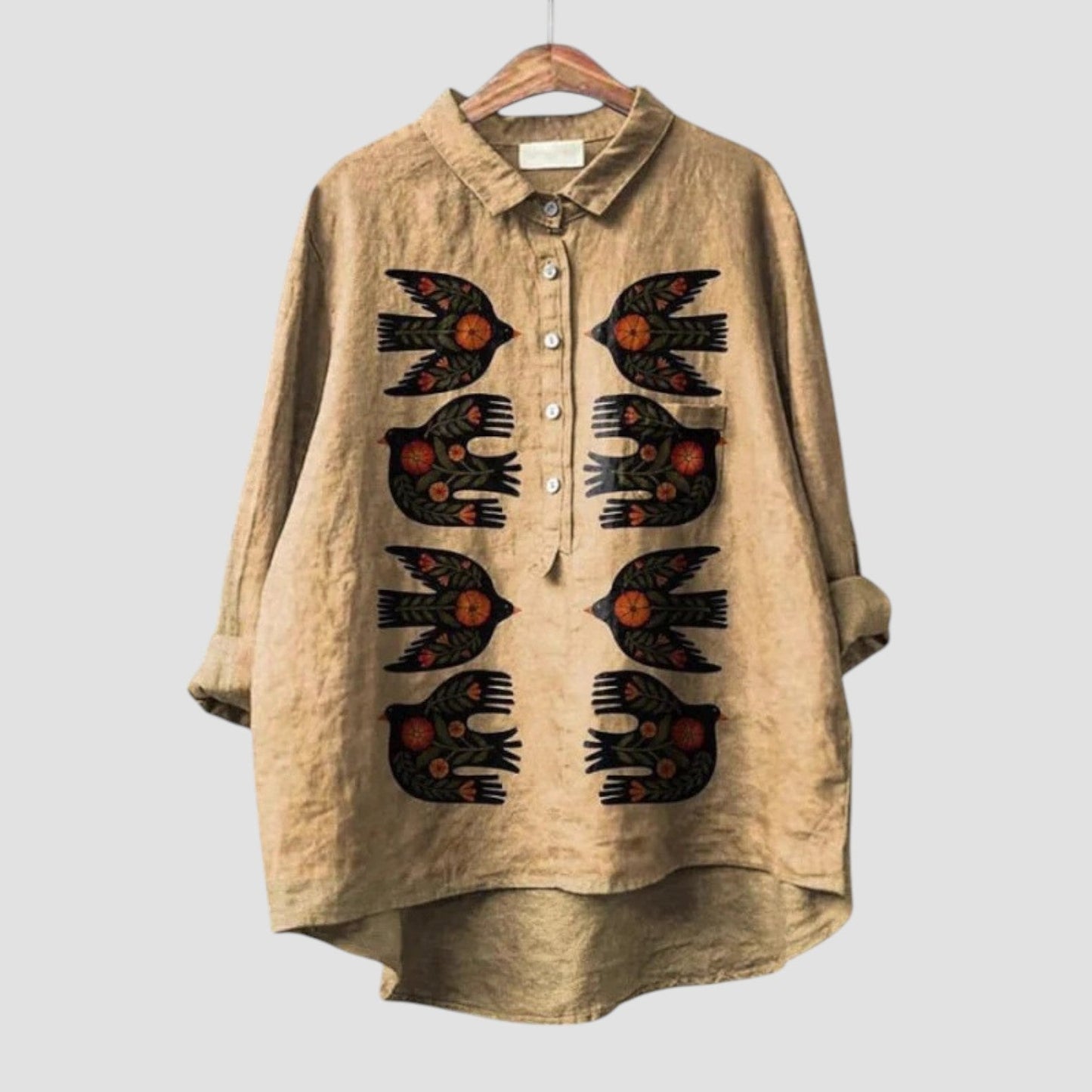 Avynna™ | 2025 – Blouse brodée d'oiseaux
