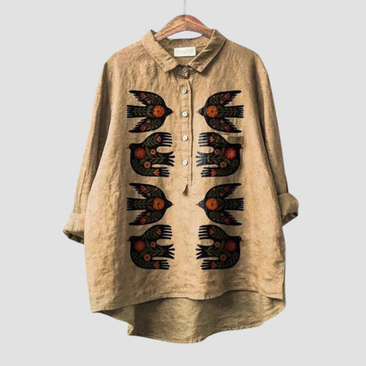 Avynna™ | 2025 – Blouse brodée d'oiseaux