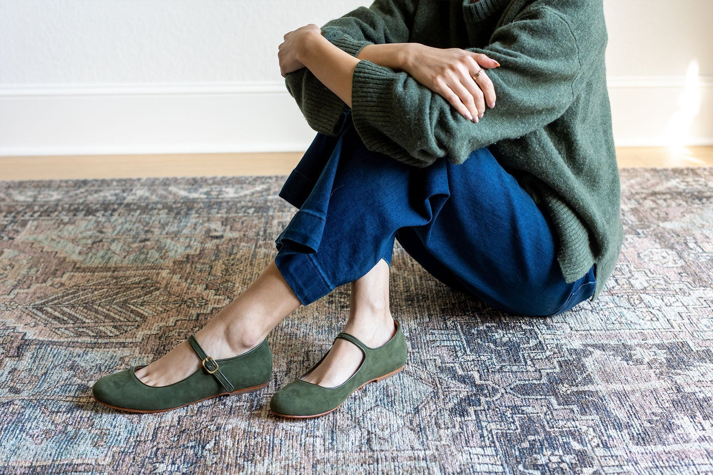 Elena – Mules Mary Jane en Daim