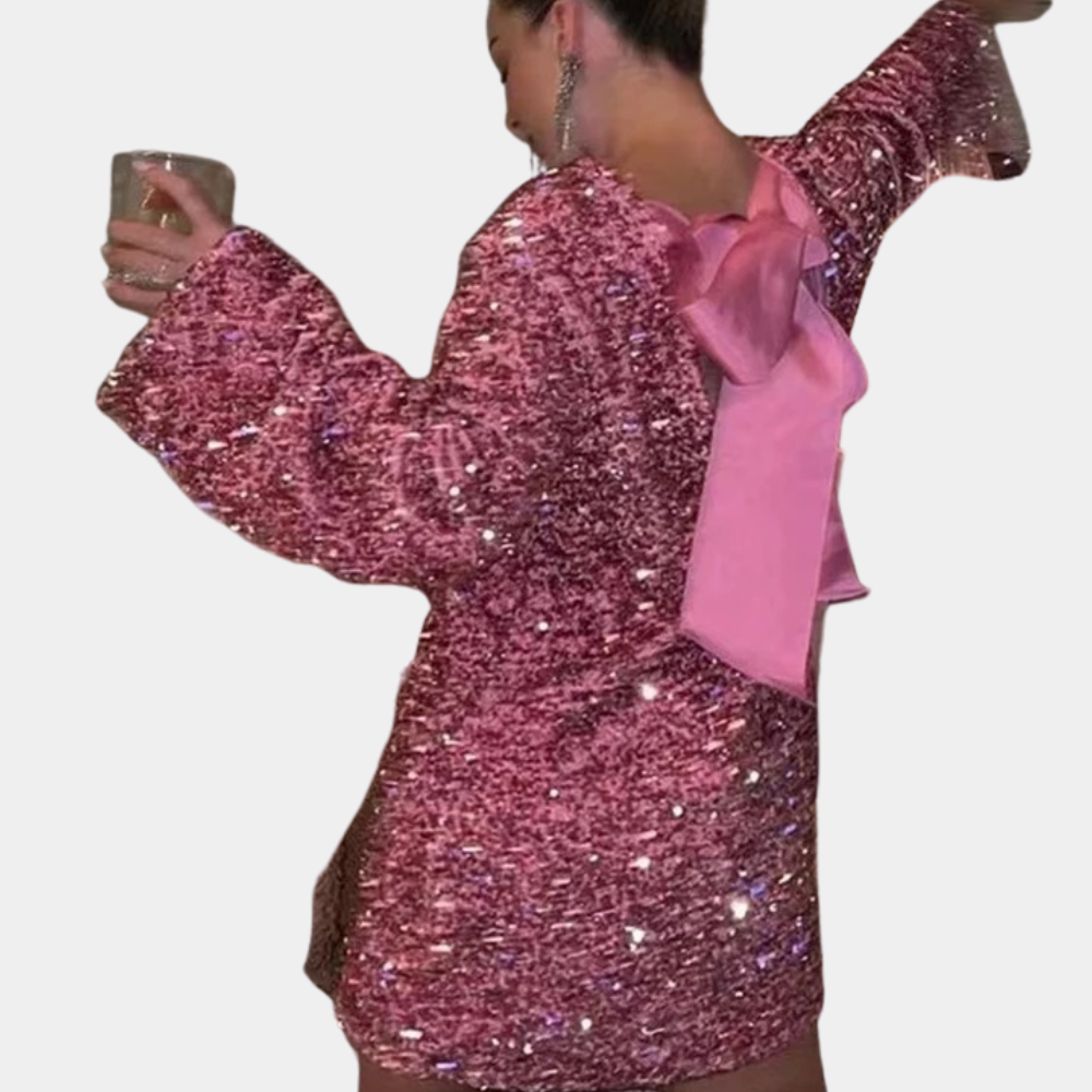 Robe à paillettes coupe ample pour femme | Mini