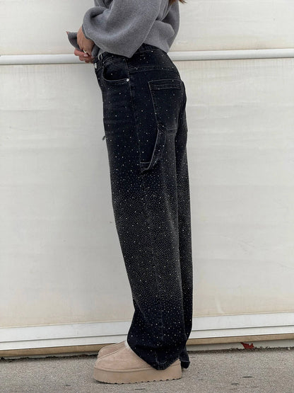 Victoria | Jeans Pailletés Taille Haute