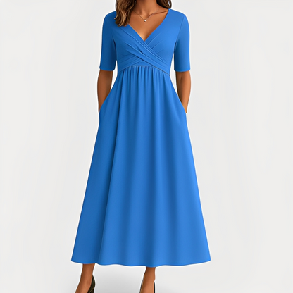 Maïka - Robe élégante à col en V pour femmes