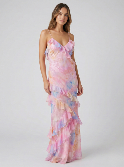 Robe Maxi à Volants Éthérée de Luna