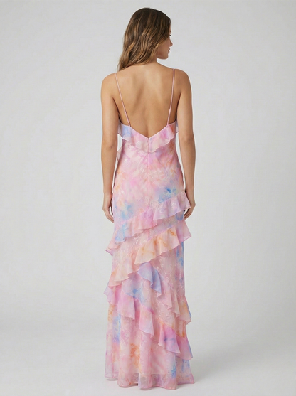 Robe Maxi à Volants Éthérée de Luna