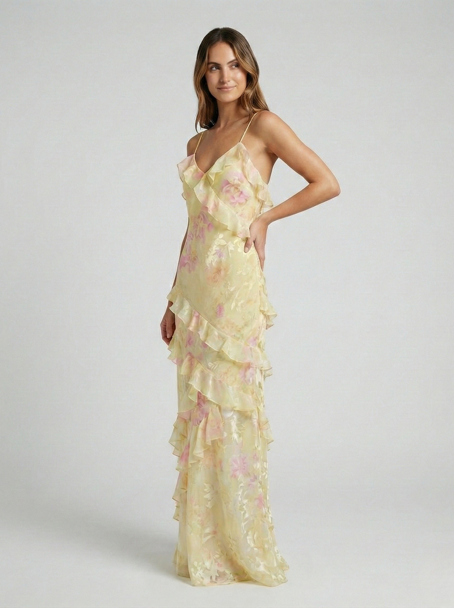 Robe Maxi à Volants Éthérée de Luna
