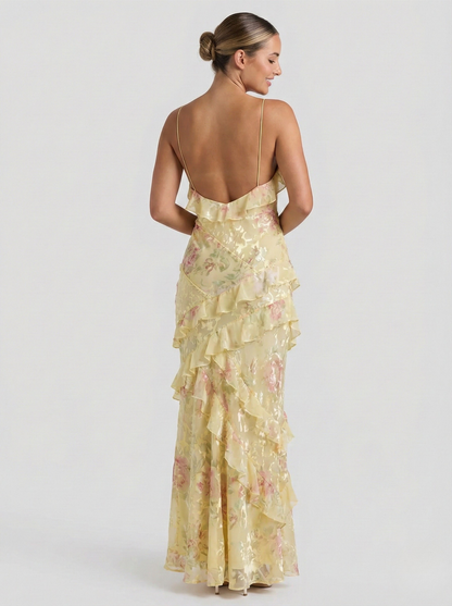 Robe Maxi à Volants Éthérée de Luna