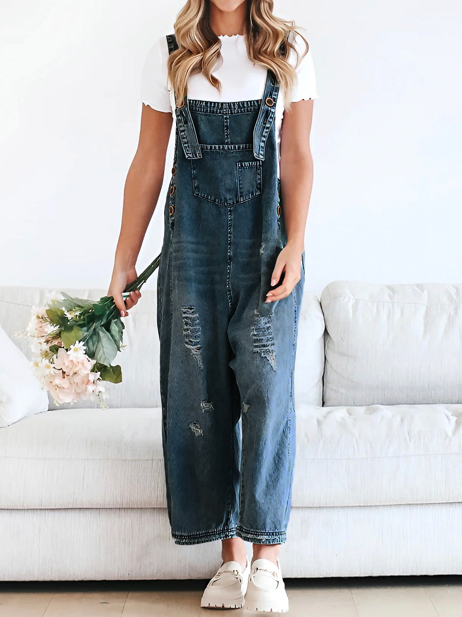 CATALINA – SALOPETTE EN DENIM VINTAGE LAVÉ