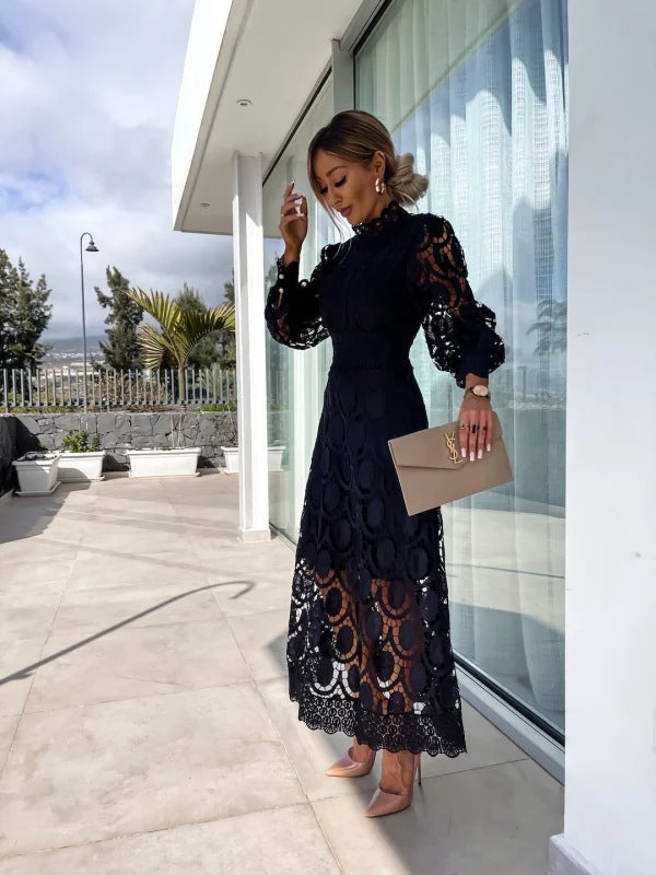 Luna™ – Robe Midi en Dentelle Harmonie Céleste
