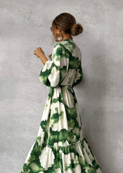 Robe Maxi à Taille Nouée Enchantée de Luna