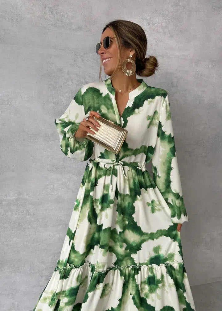 Robe Maxi à Taille Nouée Enchantée de Luna