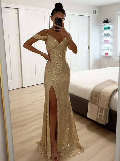 Valentina - Robe de Soirée Élégante avec Décolleté en V et Paillettes