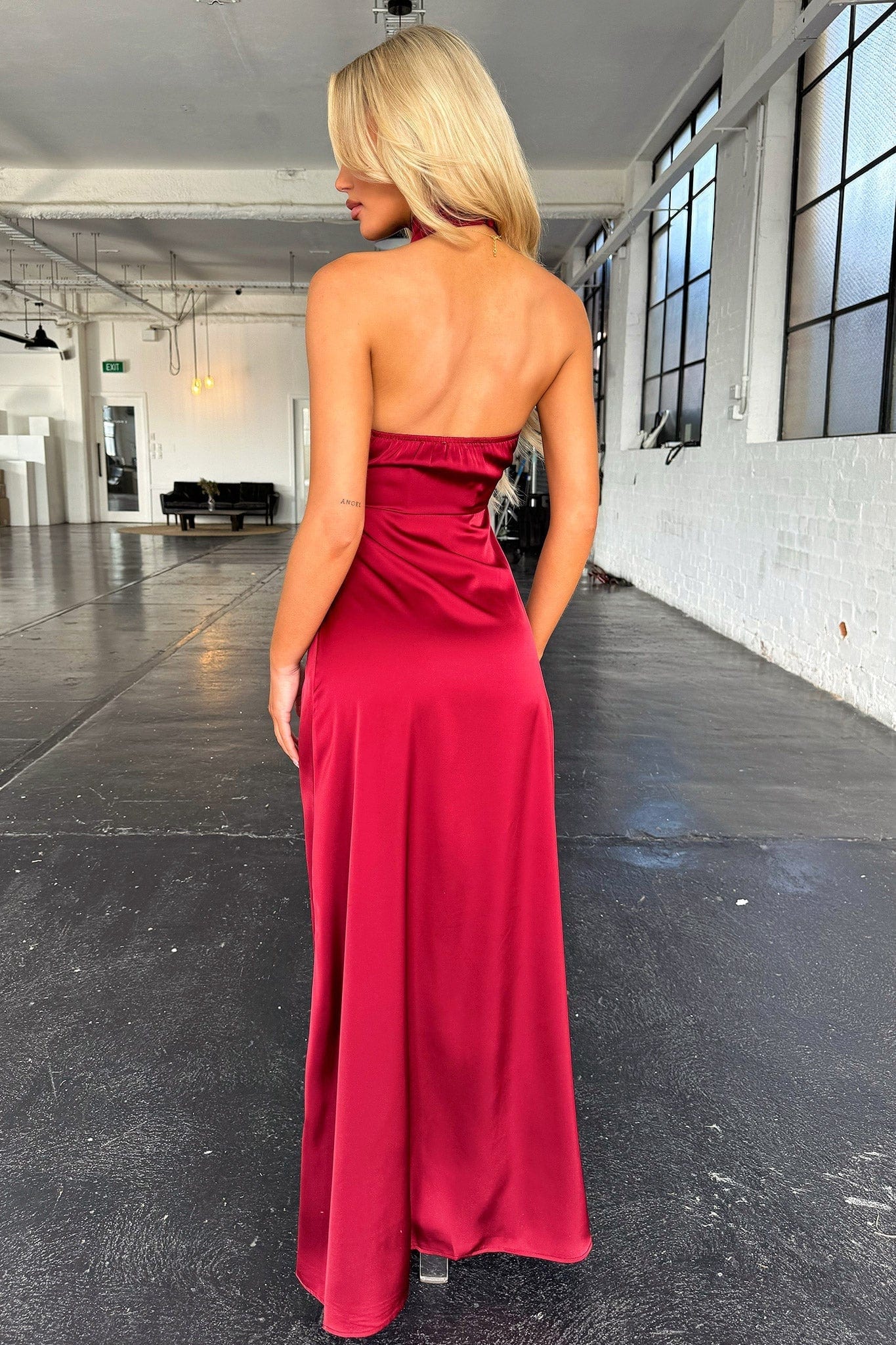 Robe rouge licol de Soirée pour femme | Maxi