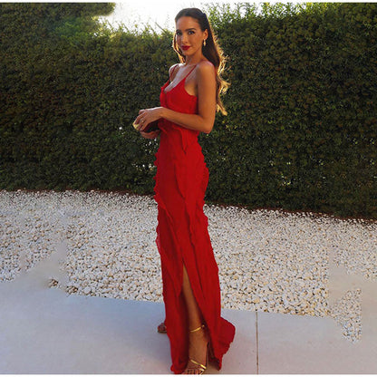 Everly - Robe maxi sans manches avec volants