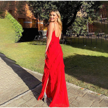 Everly - Robe maxi sans manches avec volants