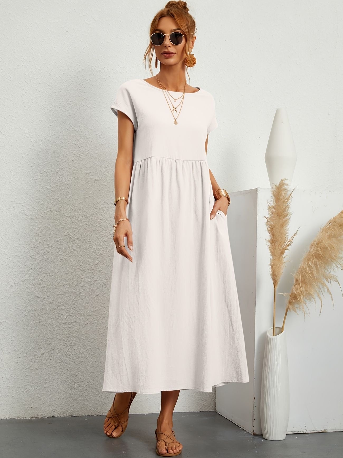 Camell - Robe à col rond