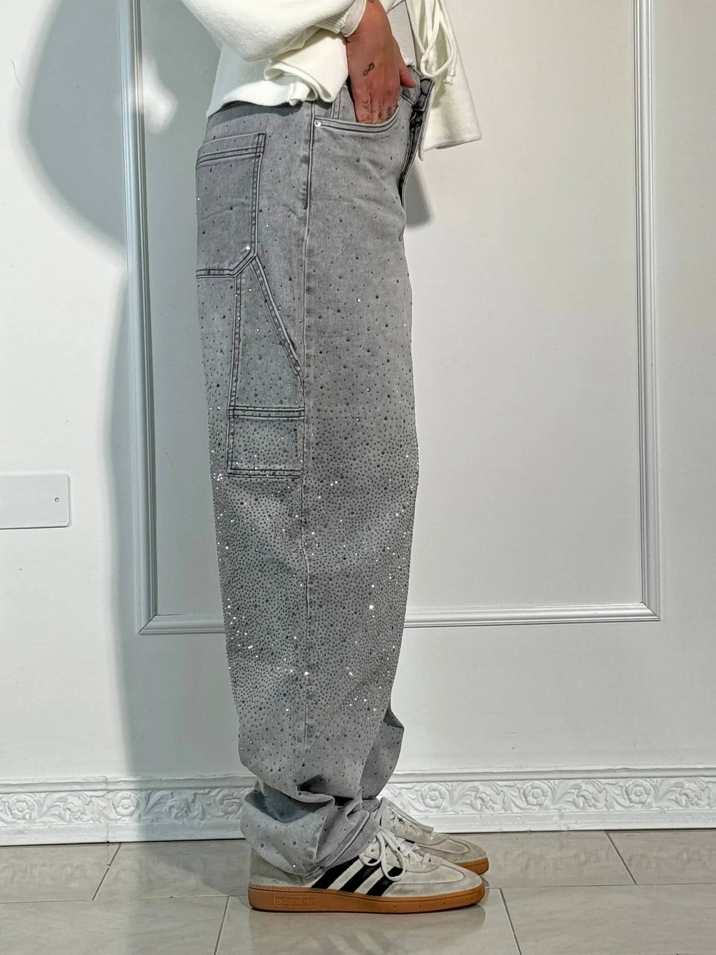 Victoria | Jeans Pailletés Taille Haute