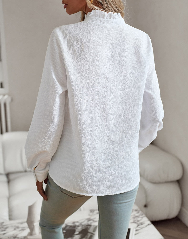 Grace – Blouse Boutonnée Volante