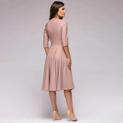 Élodie | Robe d'invitée de Mariage Simple pour femme | Midi