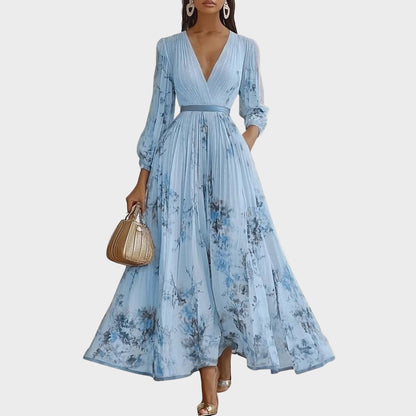 Robe Longue Plissée Élégante Rowella - Maxi Robe Fluide Femme