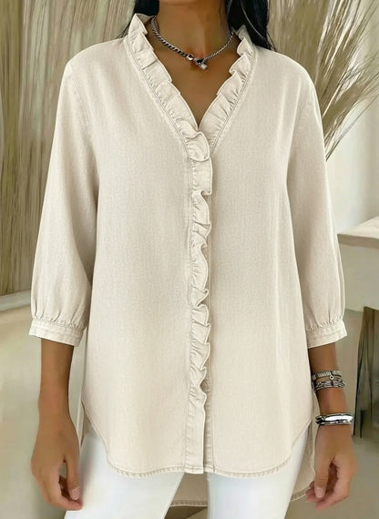 Elvari – Blouse élégante avec détails volantés
