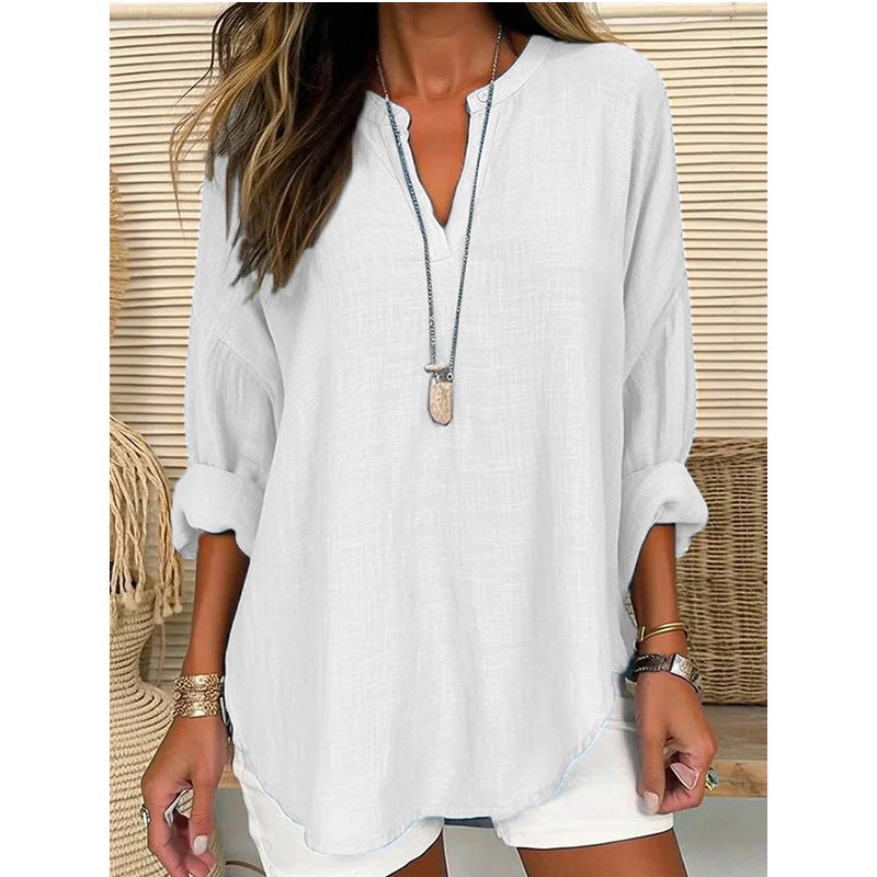 Hazel – Blouse à Col Notch Coupe Relaxée