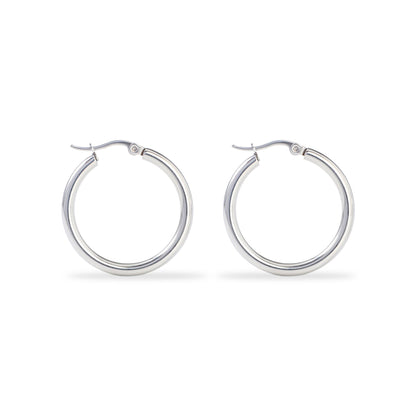 Boucles d'oreilles créoles classiques en argent poli