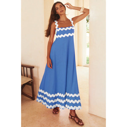 Wrenley - Robe Maxi Boho avec Décolleté Découpé