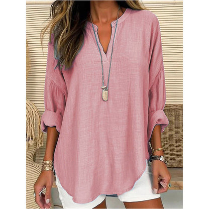 Hazel – Blouse à Col Notch Coupe Relaxée