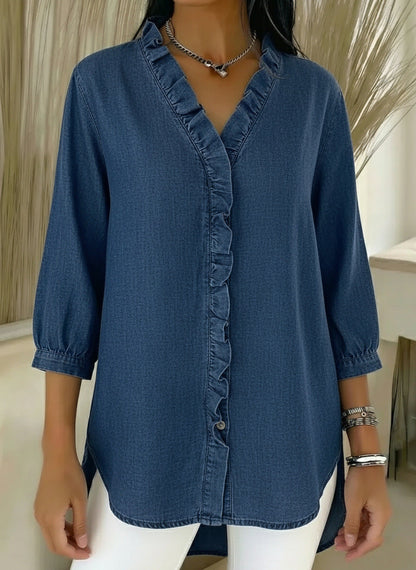 Elvari – Blouse élégante avec détails volantés